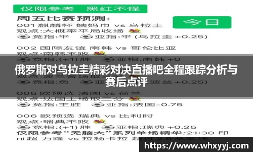 俄罗斯对乌拉圭精彩对决直播吧全程跟踪分析与赛后点评